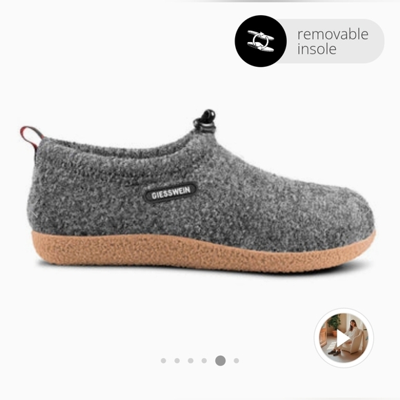 Giesswein Vent Virgin Wool Slippers in Gray Size 38 US 7 Womens MSRP $114 EUC - Picture 8 of 16